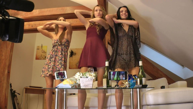 Leon Lambert Girls Twerk Parties CFNM: Hot babe friends having fun dancing