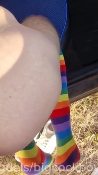 Two Femboys Fucking Like Sluts Hard Fuck in Public Near the Track, Cum in Their Mouths and Asses