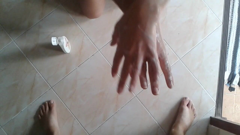 MissAnja_FH: POV 로션 크리미한 손 작업, 손에 사정