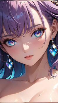 Reflexões dos sonhos: uma jovem bonita com olhos iridescentes