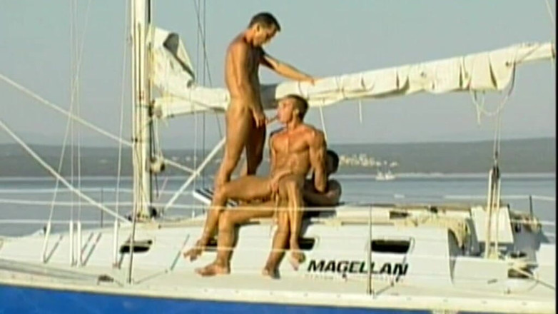 Diamond Pictures (Official): Three Young Hung Muscle Jocks Go Anal Outside in a...