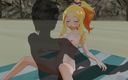 H3DC: 3D Hentai Yamada Elf Rides Cock on the Beach