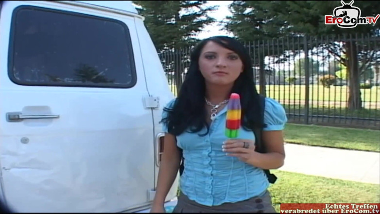 EroCom: Black haired teen with small natural tits pick up at...