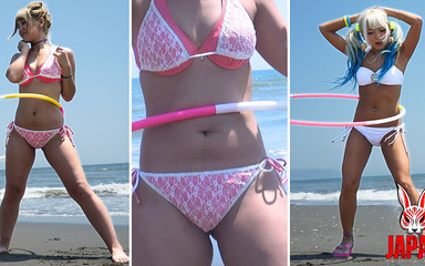 Japan Fetish Fusion: Belly Button Hoop Duo: Noa & Reona Maruyama