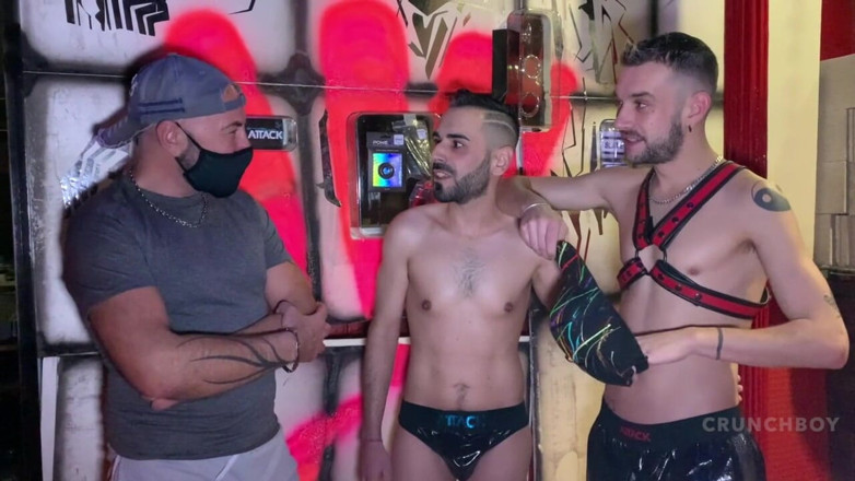 Bareback fetish studio from Madrid: Sexy slut fucked raw by his friend in a backroom...