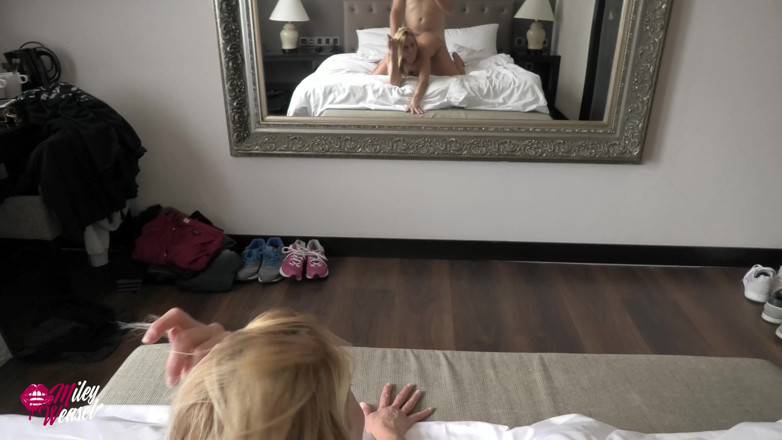Miley Weasel: Horny Blonde Slut Fucked Naked in Front of the Mirror!