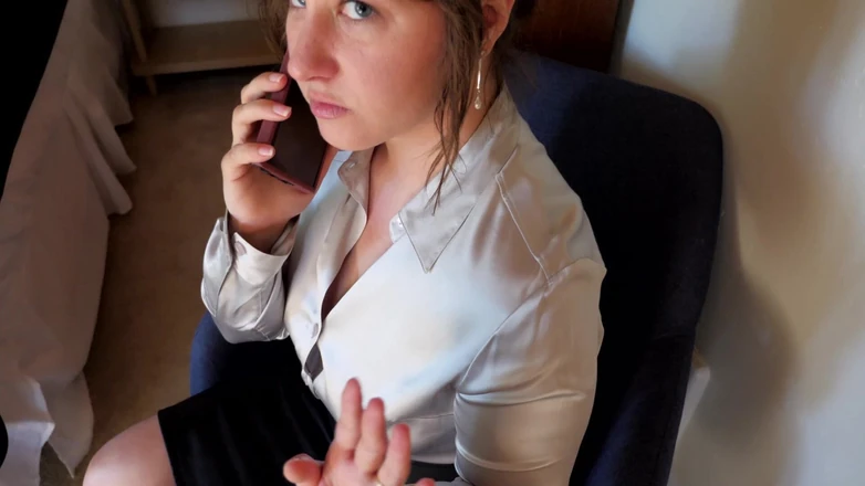 Princess Leia: Stepmom's Conference Call Cumshot