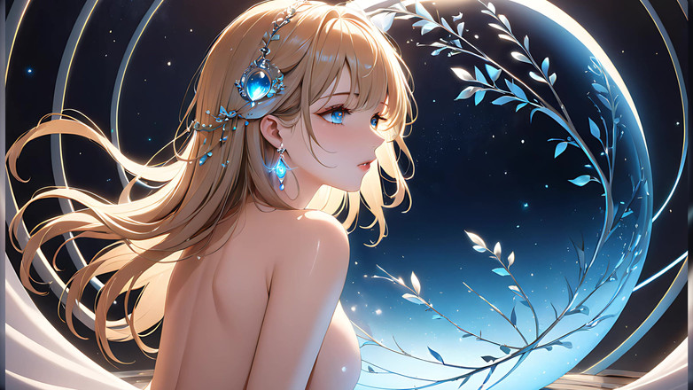 LustRender: Büyü fısıltıları - ai kız ve parlayan bir küre