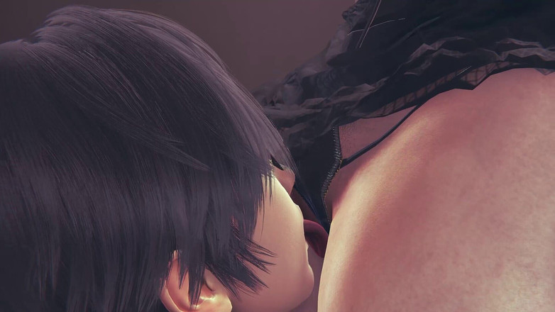 Joas22222: Vollbusiges blondes anime-mädchen in 3D Hentai - stehende muschi lecken, stuhl necken...