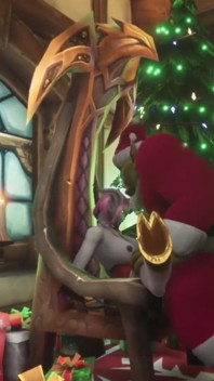 Une démone sexy chevauche la bite du père Noël d'Or : parodie de Warcraft