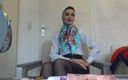 Lady Victoria Valente: New satin scarves worn as a headscarf - with a white...