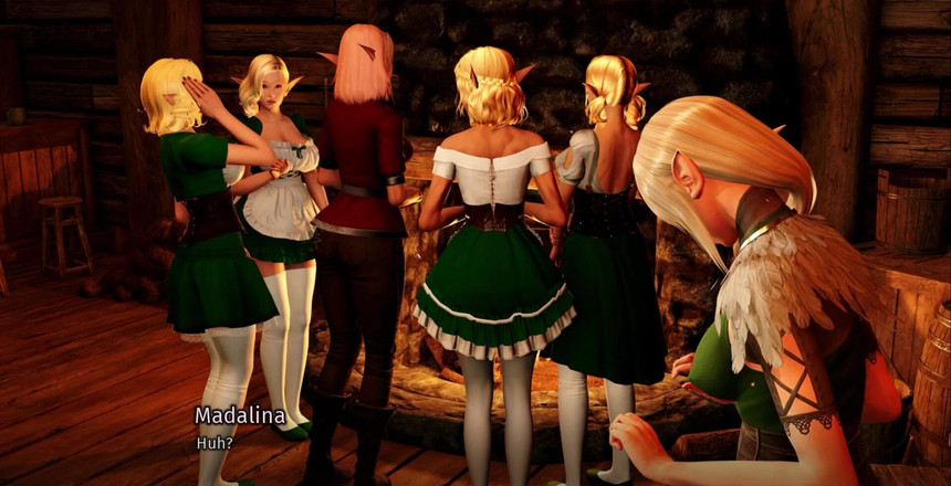 Porny Games: दरार में एक घर v0.5.3 r2 - 4 योगिनी barmaids के साथ समूह सेक्स (3)