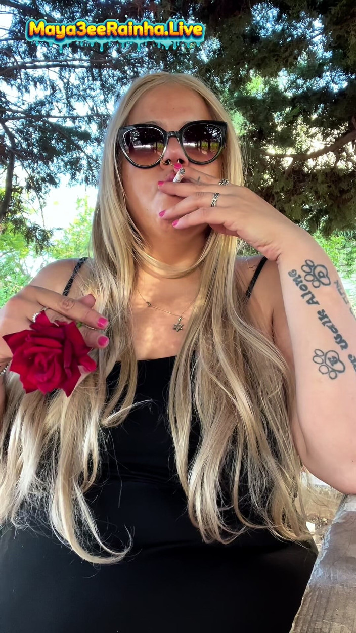 Goddess Maya3ee Rainha: BBW Brazilian MILF Goddess Morning Outdoor Smoking Ritual Showing Thighs
