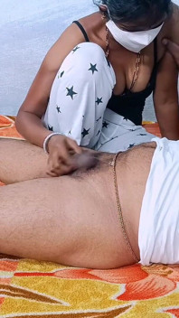 Indian Hot Wife Homemade Handjob Blowjob Footjob Part 1