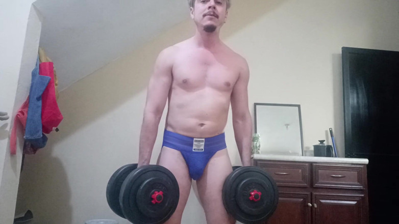Tabasco Jake: Handsome White Latino Working Out in Jockstrap
