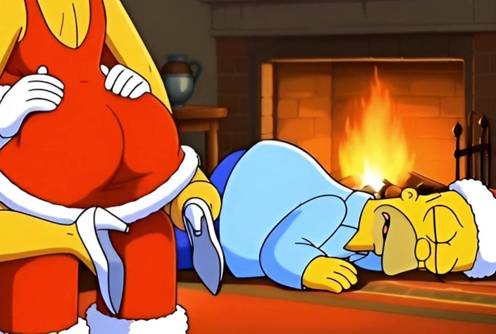 Octopussy Lovers Club: 圣诞老人在圣诞节乱搞已婚家庭主妇marge Simpson