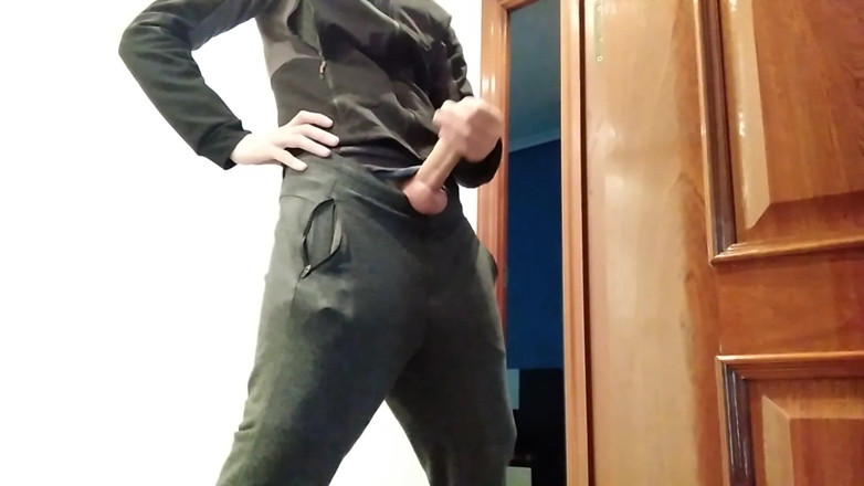 Elvissc: Handjob Von heißem amateur-typ mit großem schwanz, schießt auf die...