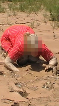 Julie Gets Messy in Mud - Huge Natural 38F Tits Swing in Wet Dirt Outside