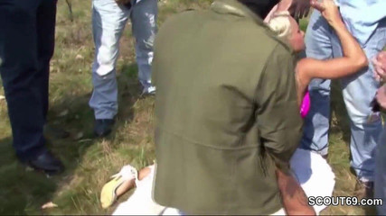 Full porn collection: Deutscher amateur-pornostar im outdoor-gangbang mit 14 männern