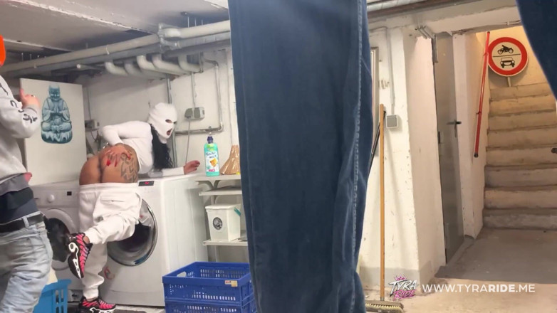 TYRARIDE: Tattooed MILF Secretly Used by Two Men in Cellar