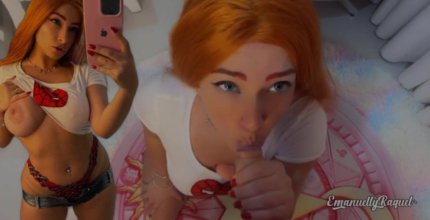Emanuelly Raquel: Mary Jane Cosplay Fucking with Spiderman and Cumming so Hard!!!!...