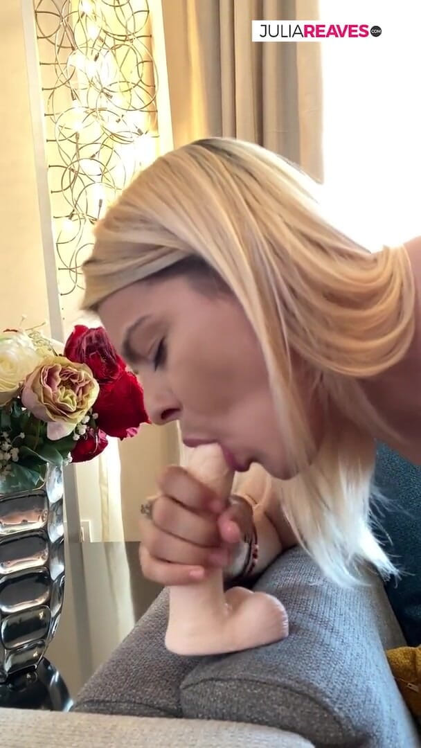 Jasmine RougeXXX: I blow the dildo wet and then put it in...