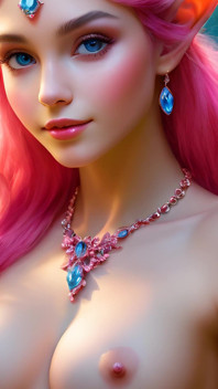Awek Elf Elf bertetek besar yang cantik dengan Bilberry