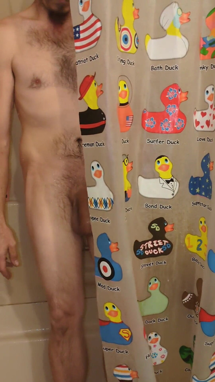 HungBareBackRabbit: Shower Time!! Anal Clean Out and Inflatable Plug Play.