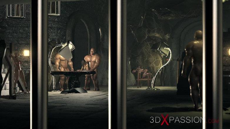 3dxpassion: Big cruel monsters fucks hard teenage girl in the dark...