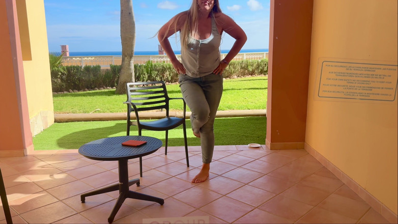 Emma Voyeur: Locked on the Balcony - Desperate Piss in My Jeans