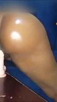 Caught Riding and Twerking on My White Cock Dildo
