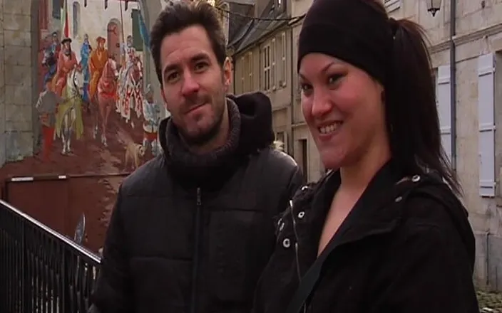 Monde Francais: Nasty French Girl Gets Fucked Hard in a Public Threesome