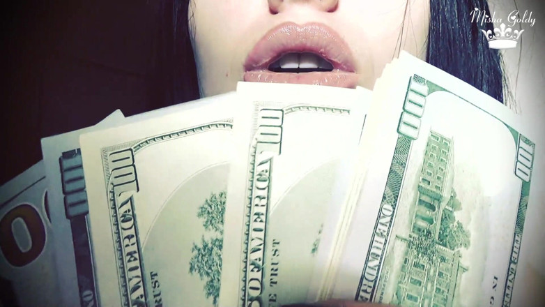 Goddess Misha Goldy: Money &amp; my lips perfect couple! ASMR