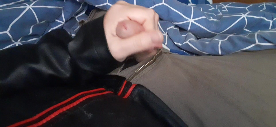 Rusty Sunnybrook: Edging in Red and Black Leather Jacket