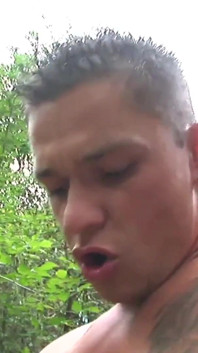Sexy slut trains in the woods when a eager cock stops her and shoves his cock in her ass