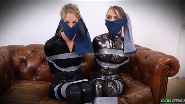 Gag Attack: Chloe &amp; Rebecca - catburglars in tape bondage