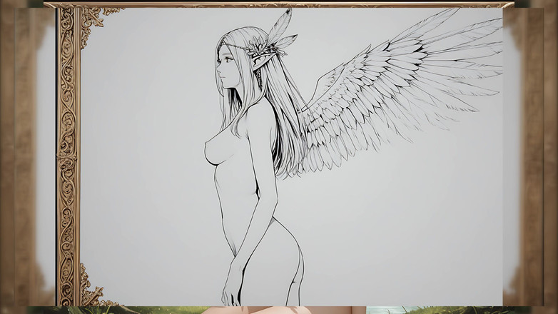 LustRender: Lustrender Slideshow: Elf xinh đẹp khỏa thân có khung feather line...