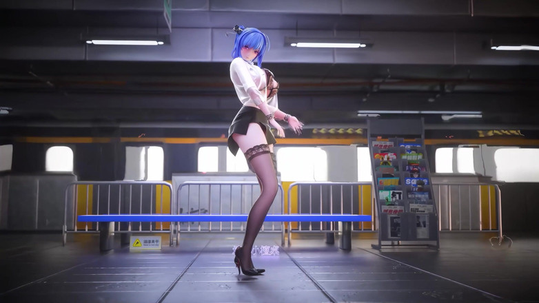 MikuMotion: オフィスレディ制服;ペンシルスカート;レースThong;書記