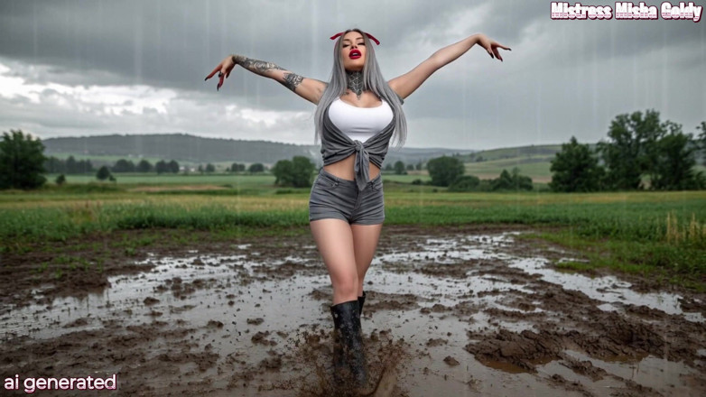 Goddess Misha Goldy: Word vies met mij, schat. Vuil en nat en verlangend...
