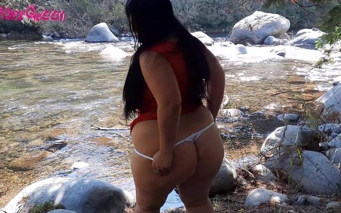 Riderqueen BBW Step Mom Latina Ebony: I Was Relaxing in the River with My Red Dress,...