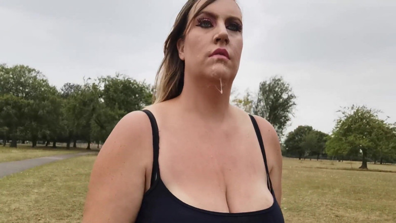 CumslutJayne: Outdoor BJ with Cum Walk - British Big Tits MILF