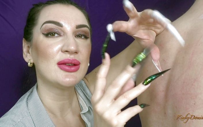 Kinky Domina Christine queen of nails: Wicked extra long sharp nails scratching