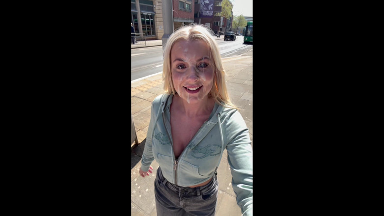 Mr Moneyshot: Blonde MILF Emily Walters' Post Huge Facial Cum Walk