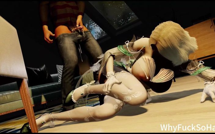 Why fuck so hard: 3d - sexy modelo de cosplay japonés engañando con polla grande...