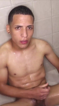 Latino Papito Cum in the Shower