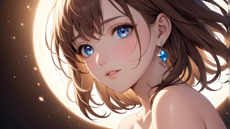 LustRender: 静かな喜び:魔法の光の中の美しい若い女性