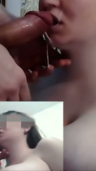 Homemade Cum in Mouth and Lips. Cumslut Opens Mouth Wider for Tasty Cum.