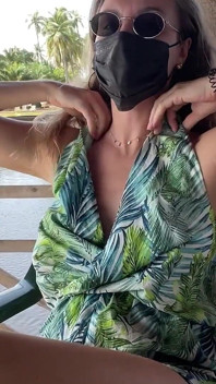 Wife Walking Around and Showing off Her Big Boobs.