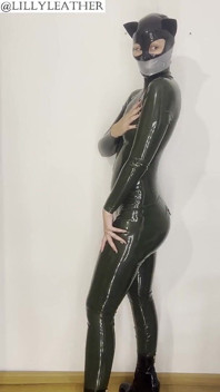 Gagged Latex Girl Tapes Her Mouth and Had an Intense Orgasm