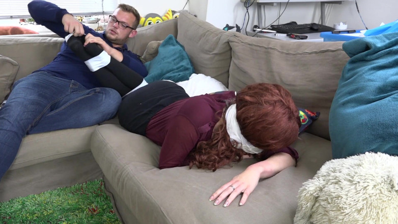 Restricting Ropes: Luna Grey - Gag horny chick bound gagged tickling